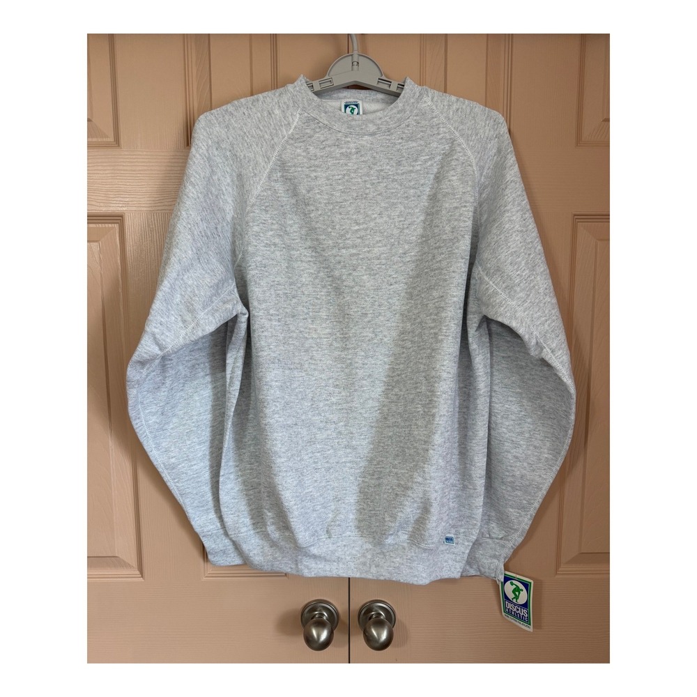 Vintage 90s Discus Athletic Gray Crewneck Sweatshirt Made In USA NWT XLarge